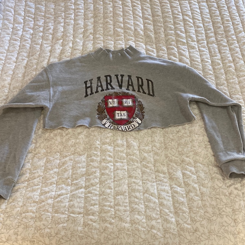 Vintage Harvard Mockneck Sweatshirt (cropped)